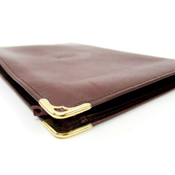 AUTH Cartier Pouch Must Line Bordeaux Leather - Picture 6 of 6